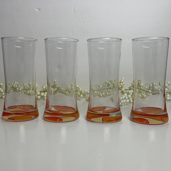 Retro Groovy Vintage  (Set of 4) High Ball Glasses - Picture 9 of 13